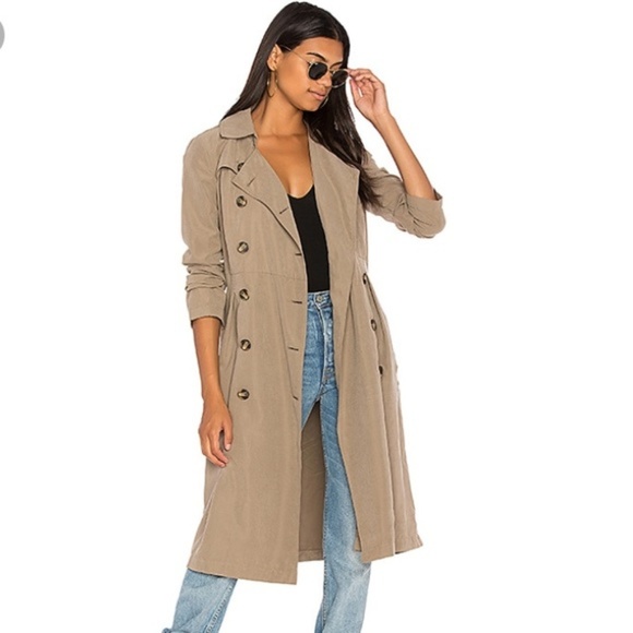 Bb Dakota Wellington Taupe Trench Coat 